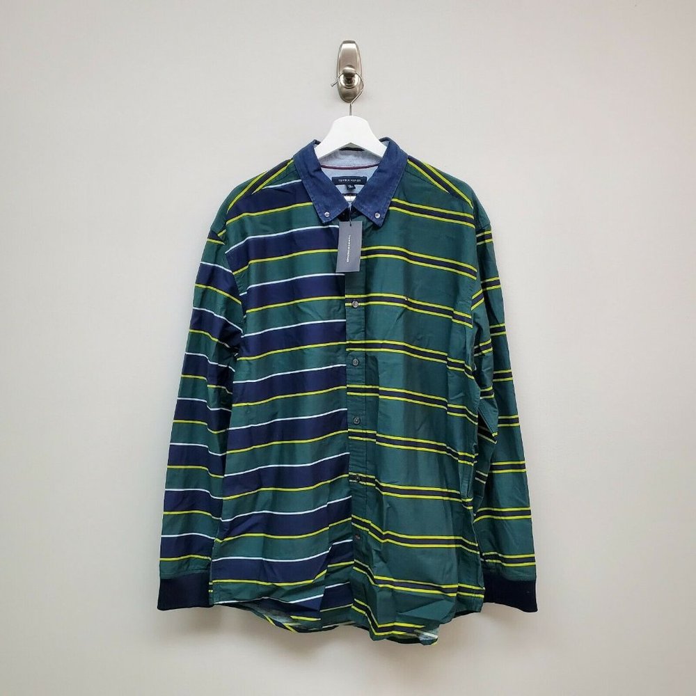 Tommy Hilfiger Striped Long Sleeve Shirt Mens XL - Picture 2 of 5